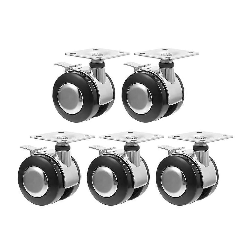 5pcs Heavy Duty Office Chair Casters with Brakes – Replacement Wheels for Hardwood, Tile & Carpet Floors – Quiet Rolling, High Load Capacity,