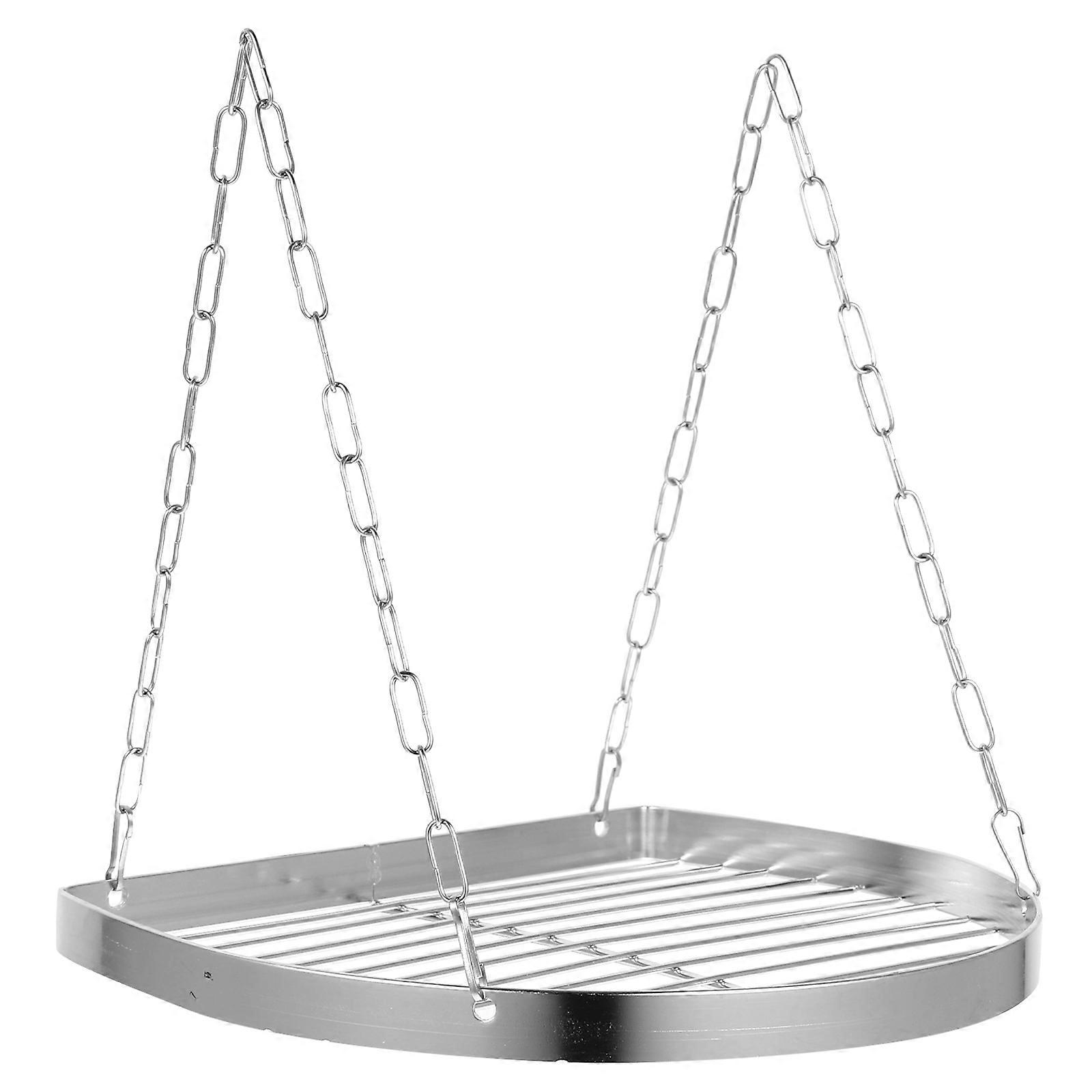 Hanging Wall Shelf Stainless Steel Wall Mounted Space-saving Homeowners 1Set
