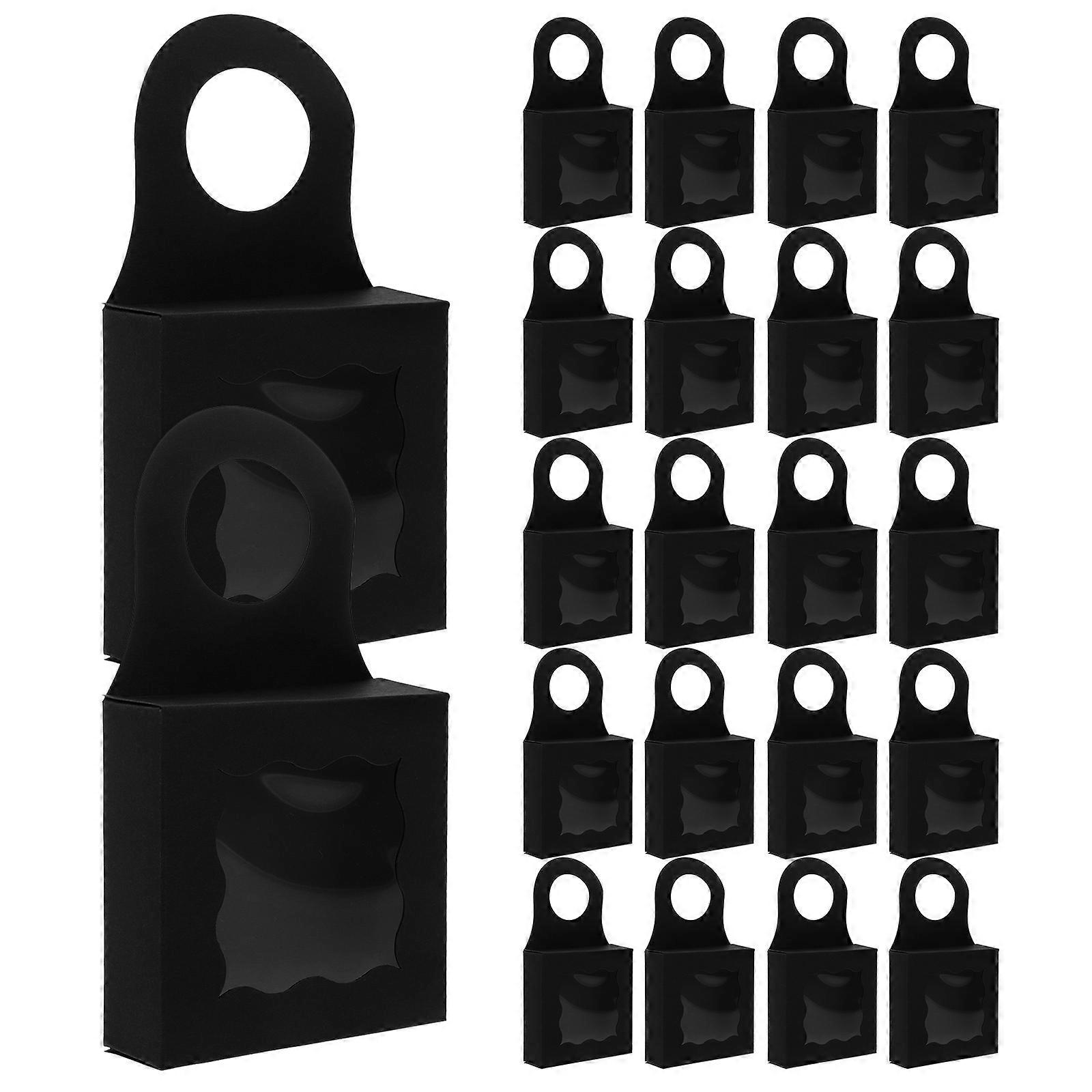 Paper Gift Box 25Pcs Black Easy Hang Display Boxes for Gifts Storage Box