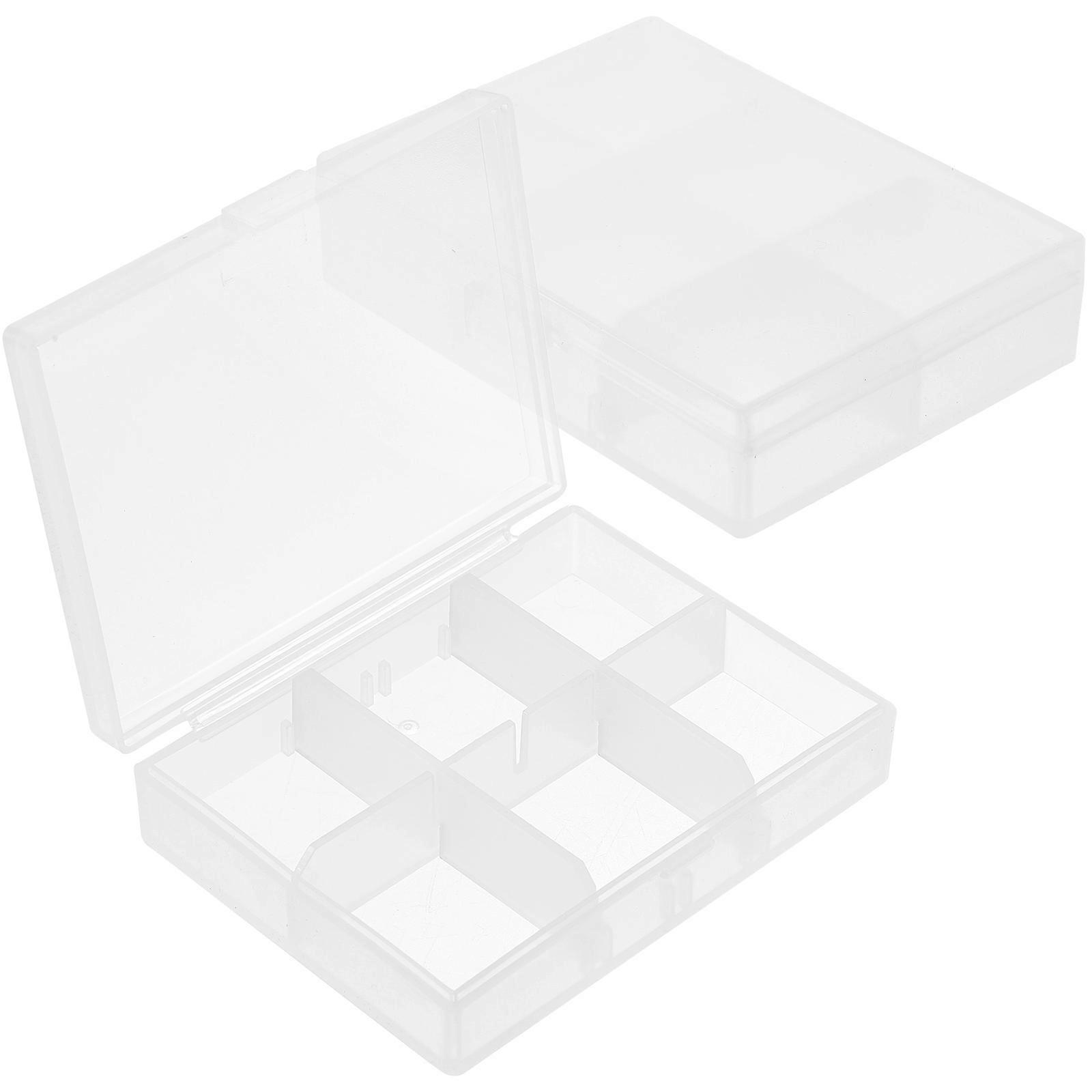 Photos Organizing Box Item Organization Storage Container Office Use Frosted Transparent 2Pcs