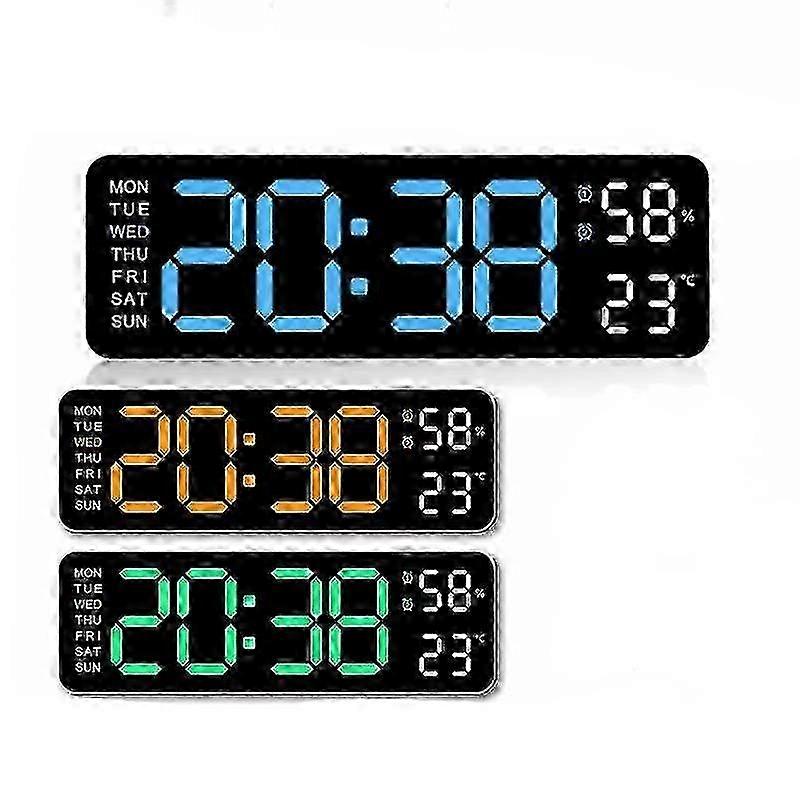 Grande Despertador de Mesa Digital LED com Calendário, Temperatura e Data