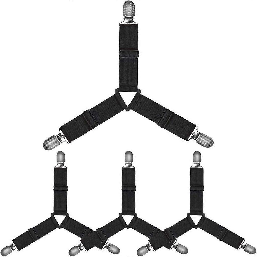 Bed sheet tighteners, adjustable, elastic, for bed sheets, mattress covers