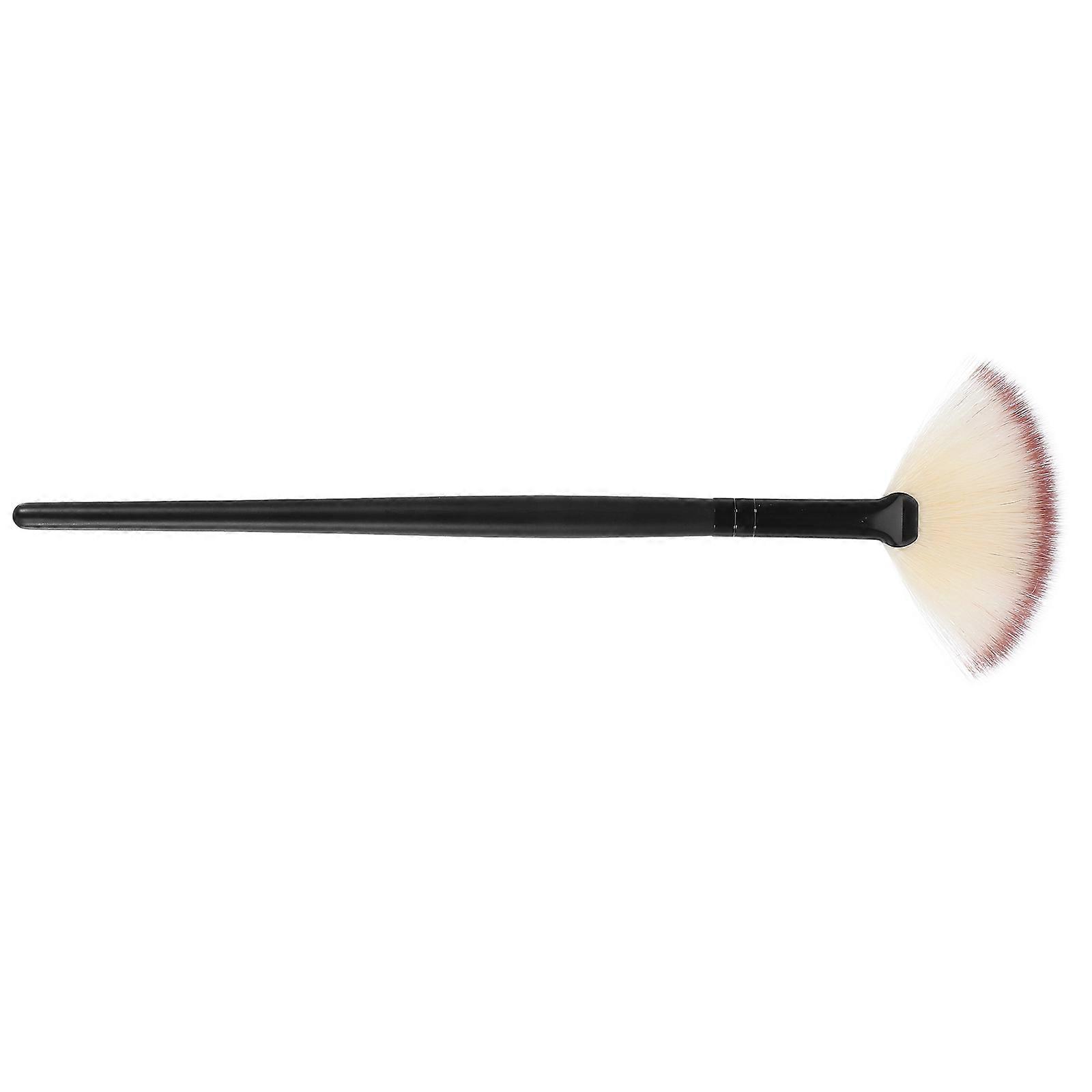 Black Wooden Handle Makeup Brush with Soft Brown Bristles for Blush, Highlighter & Loose Powder Application – Skin Friendly & Durable