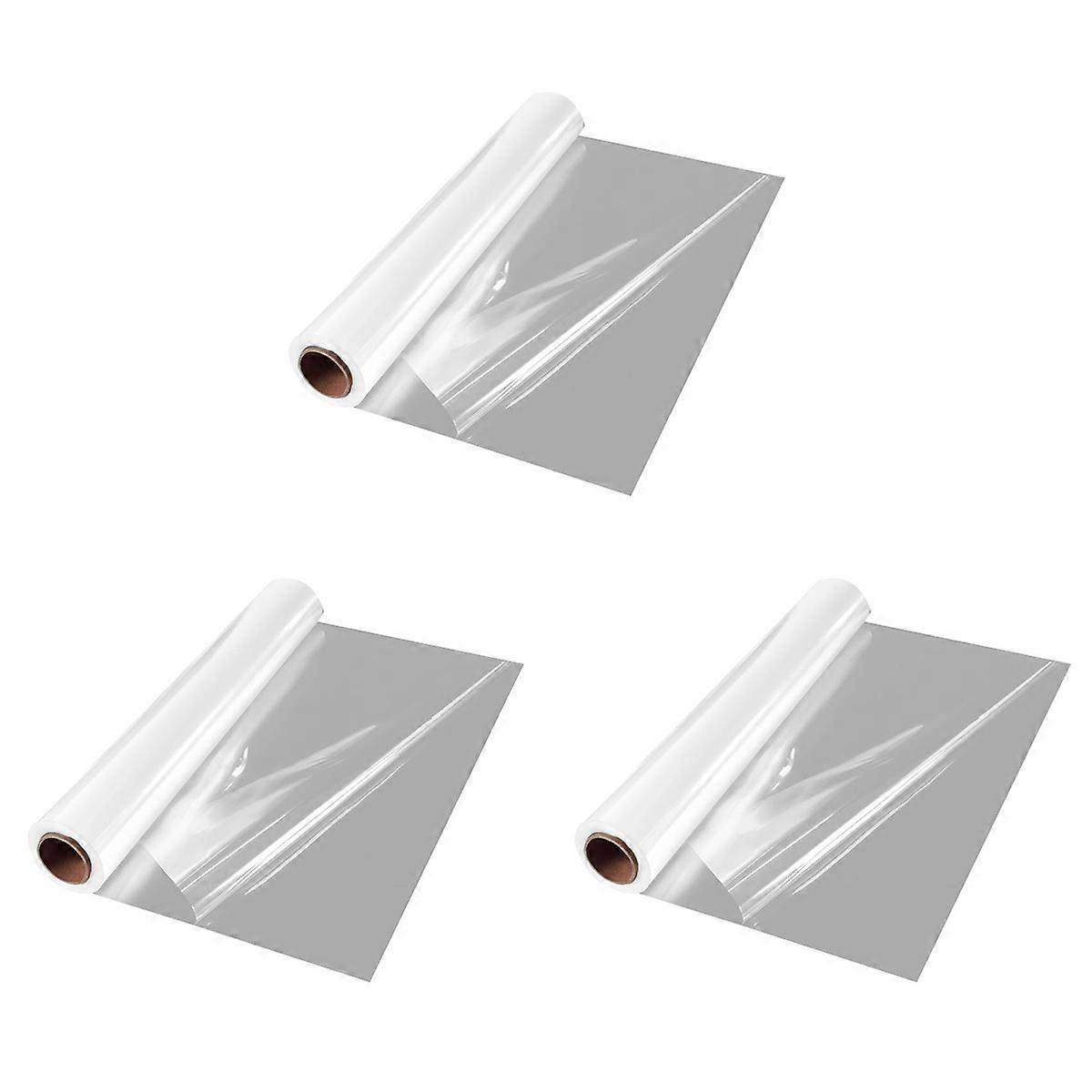 3pcs 100Ft Clear Cellophane Wrap Roll 34In X 100Ft Extra Wide Clear Wrapping Paper,Transparent Thick
