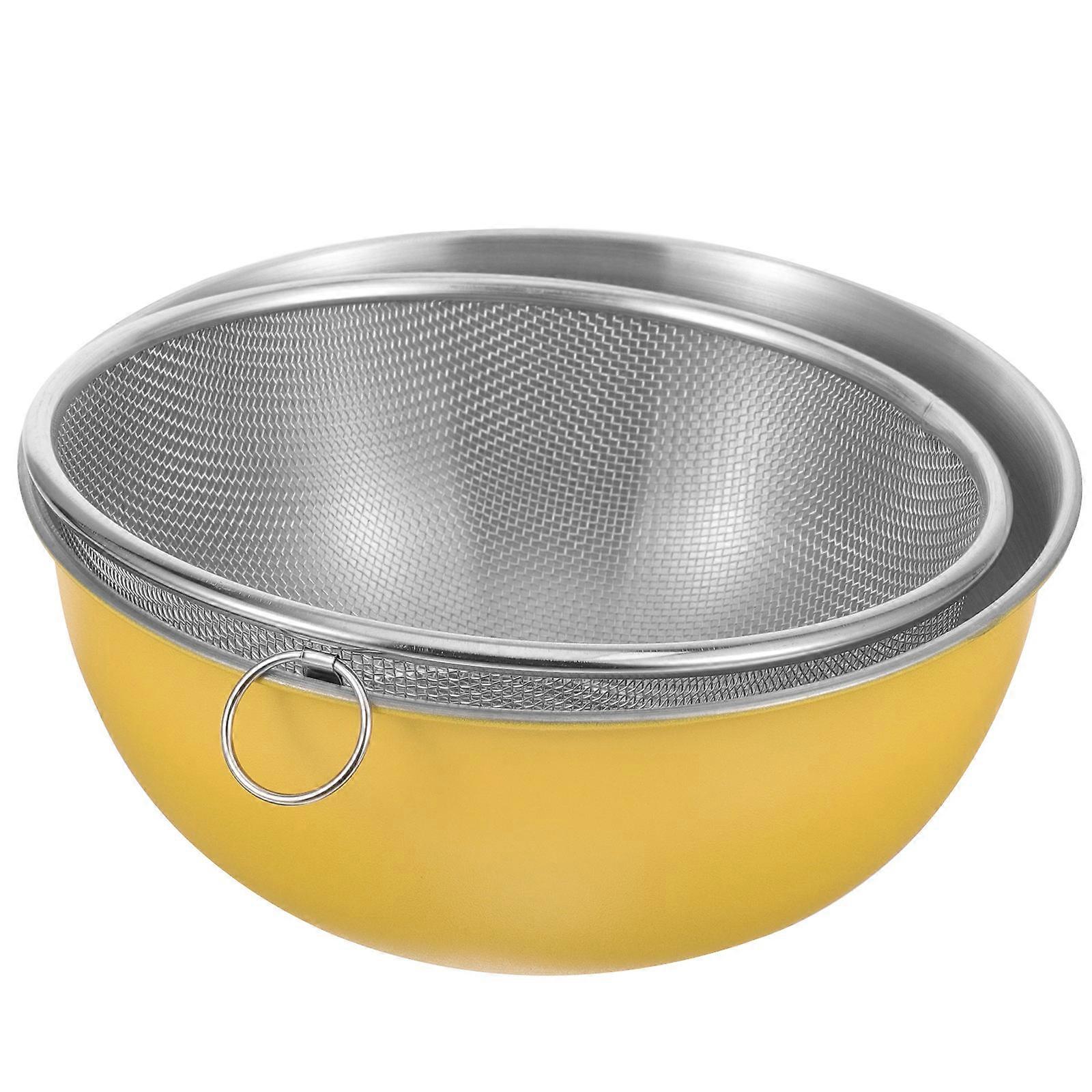 Stainless Steel Colander For Fruit Kitchenware Filtering Impurities Mesh Design 2Pcs