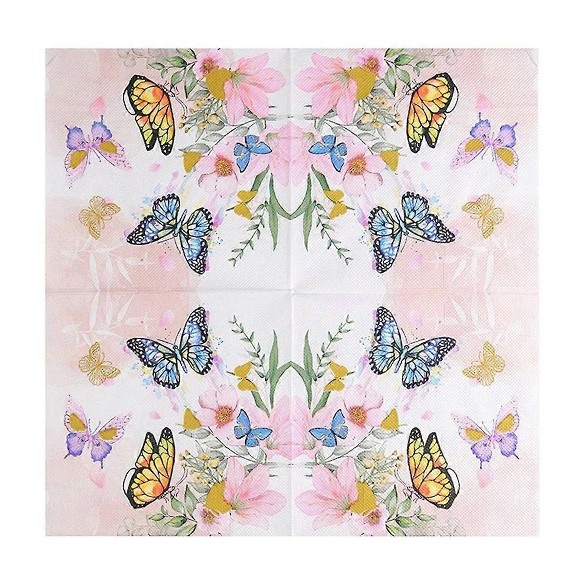 6packs 20Pcs/Pack 33x33cm Flower Butterfly Printed Paper