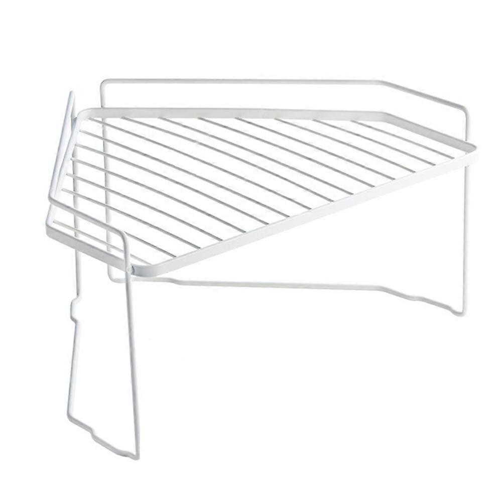 White Triangle Storage Rack for Kitchen Made of Carbon Steel Space-saving Design Fits Various
