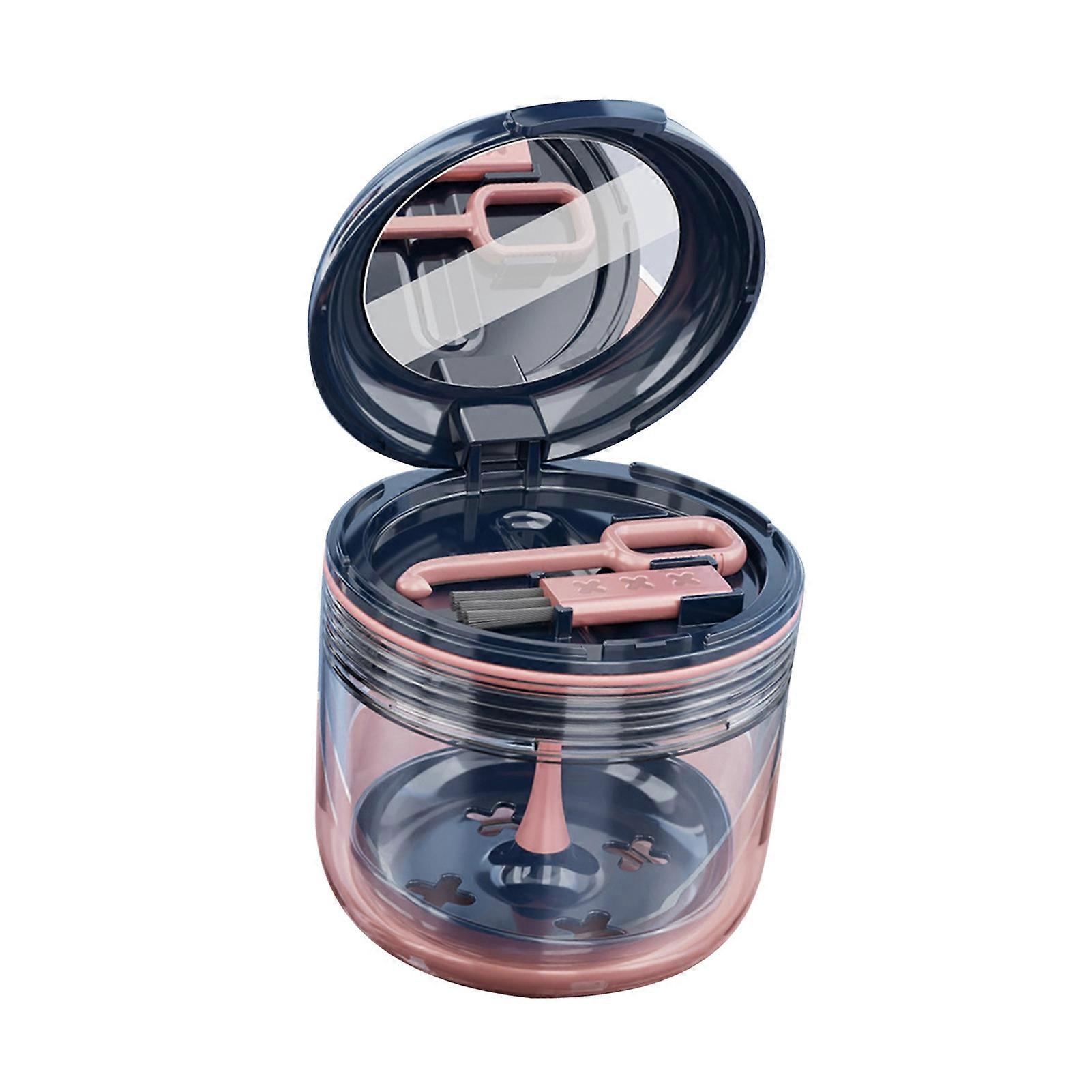 Mouth Guard Case Storage Box Good Sealing with Brush Mirror Waterproof PP Denture Box Blue 