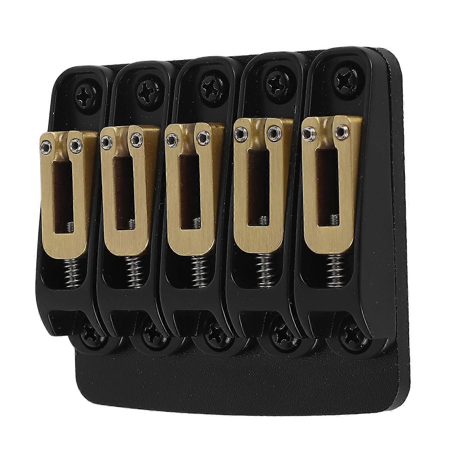 5弦ベースブリッジブラックメタル高強度優れた導電性スタイリッシュなベースギターブリッジ