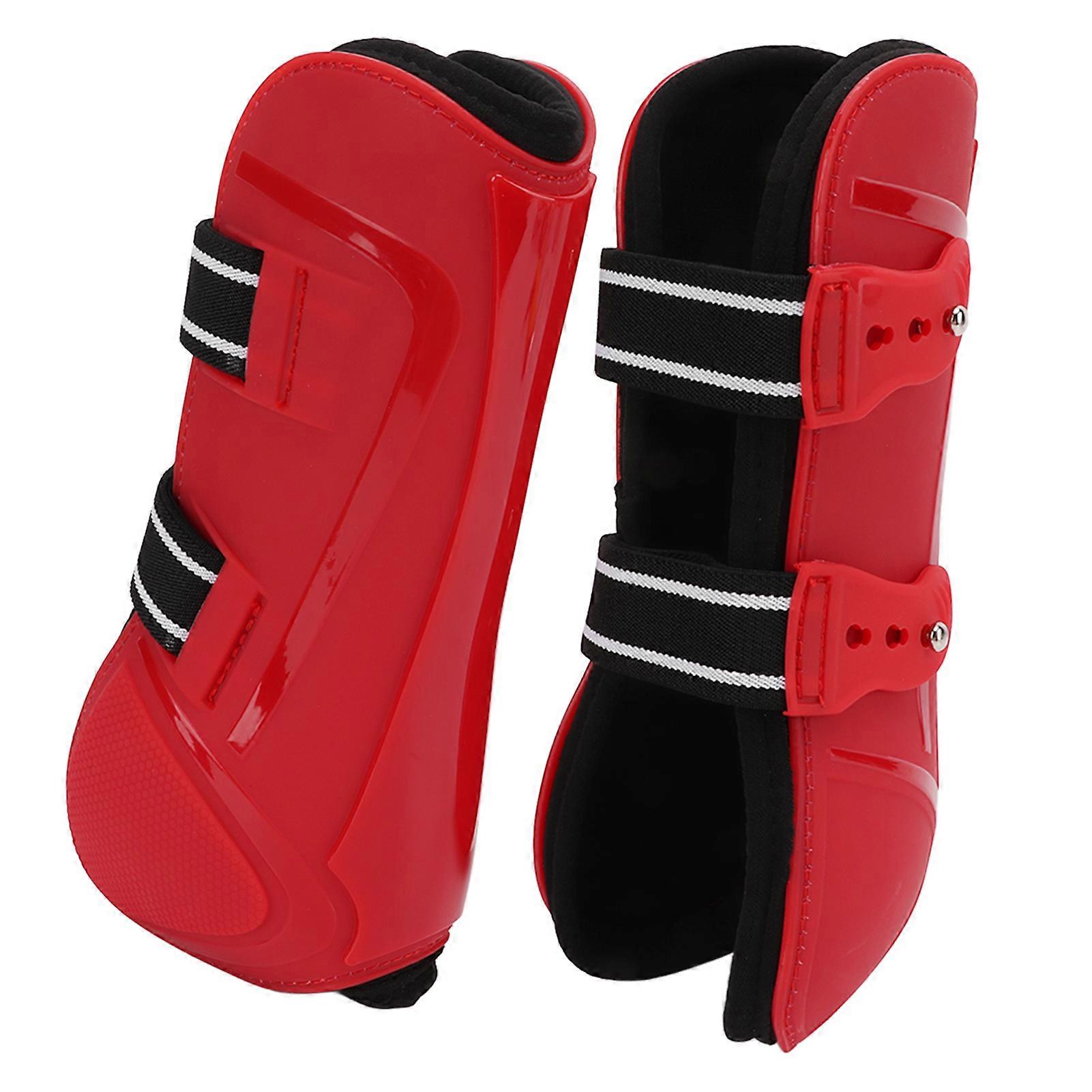Horse Support Boots Breathable Secure Leg Protection for Equestrian Performance Competition TrainingRed Front Legs L