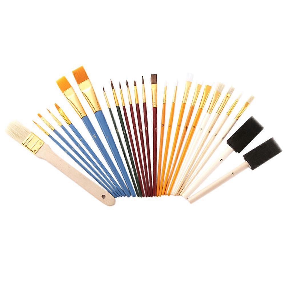 Watercolor Brush Kids and Teens in White and Golden Colors for 25Pack