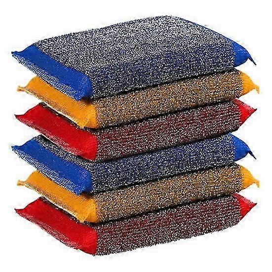 6Pcs Stainless Steel Wire Dish Cloth Cookware Cleaning Dirt All-Purpose Scrub Pads Heavy-duty