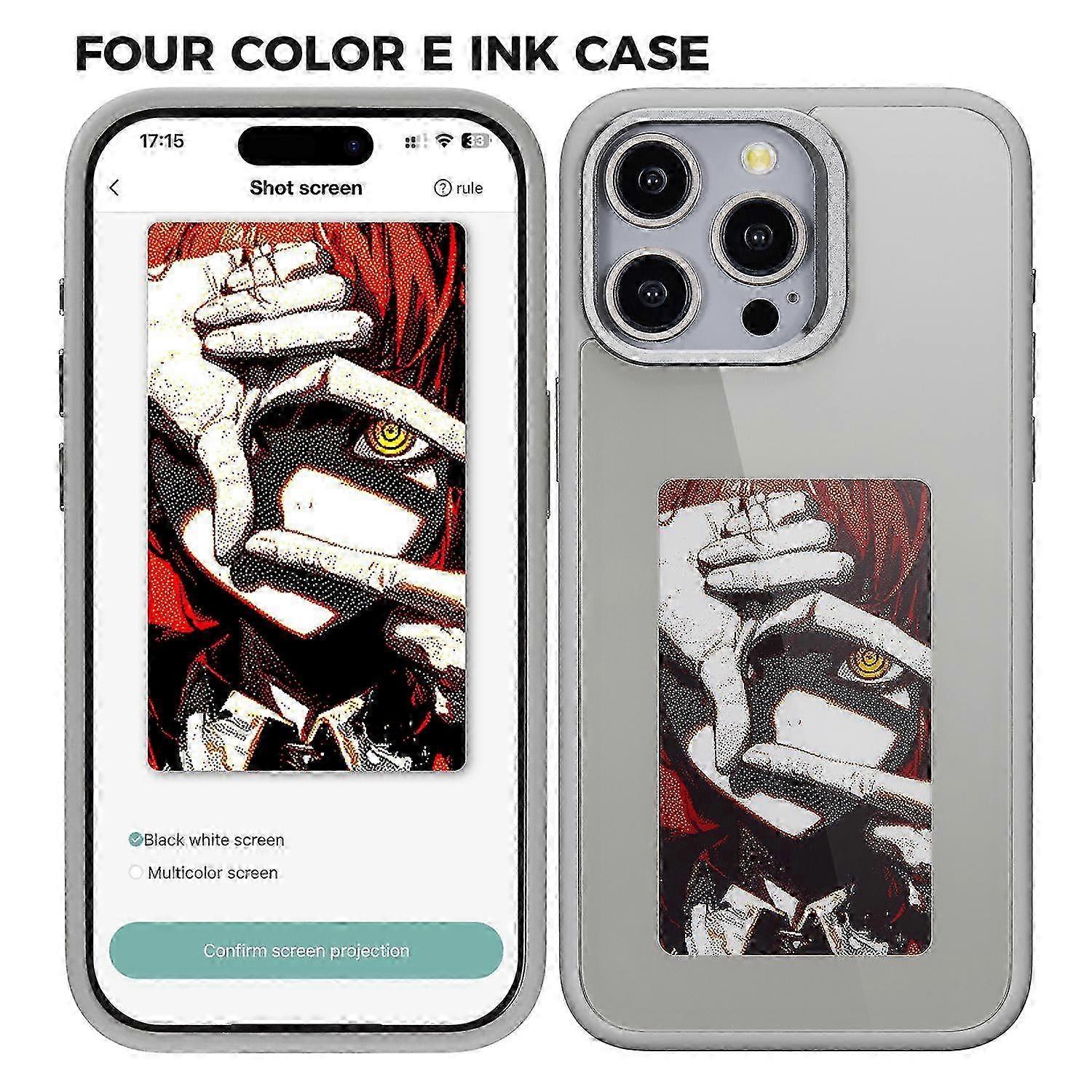 E Ink Phone Case for a Certain Brand 4-Color Screen Play DIY Phone Cover