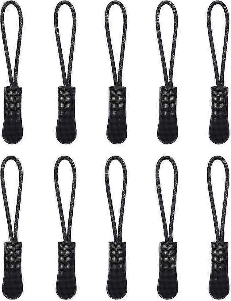 2024 New 10 PCS of zipper pull, zipper label, rope pull zipper extension(black),detachable pull cord