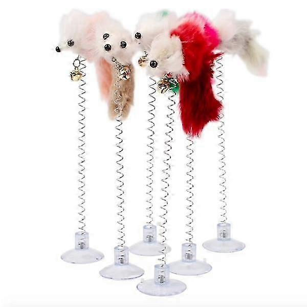 3 pcs Cat Toy with a Springy Mouse and Bell
