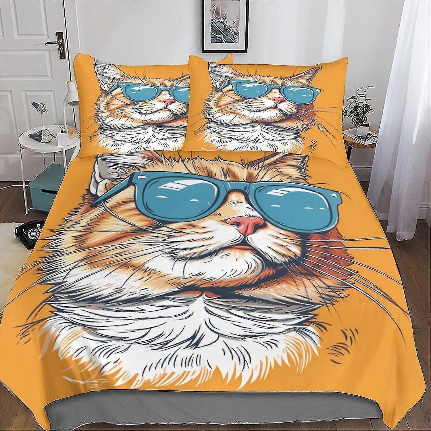 3 قطع غطاء لحاف مجموعة مع 3D طباعة ستوكات الفراش وإغلاق سحاب مخفي للأولاد والبنات