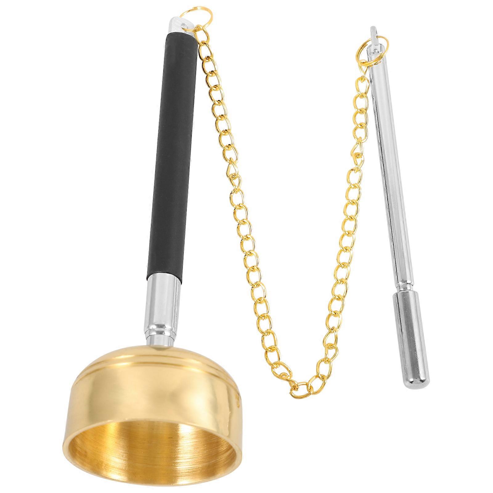 Portable Meditation Bell with Long Handle Crisp Sound Spiritual Percussion Instrument for Buddhist Practice and Temple Use