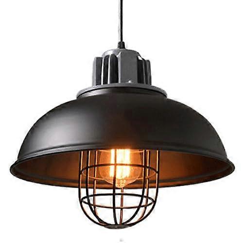 Retro Industrial Iron Pendant Light, E27 Screw Ceiling Chandelier, Dark Finish