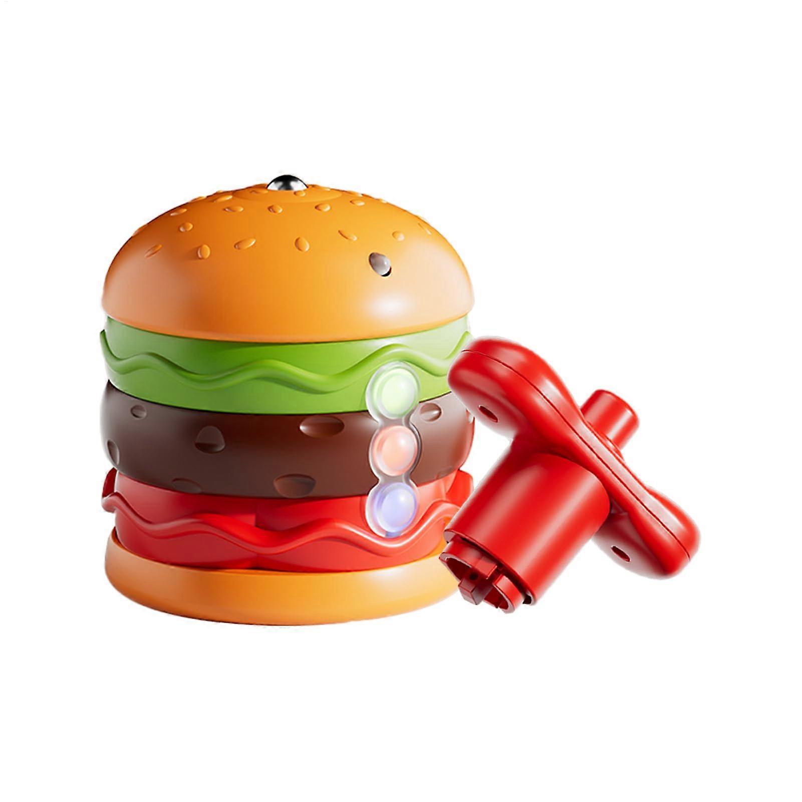 Battling Toy, Luminous Hamburger, with Music, Portable Travel Game, Interactive Balance Toy for Home, Nursery, School'