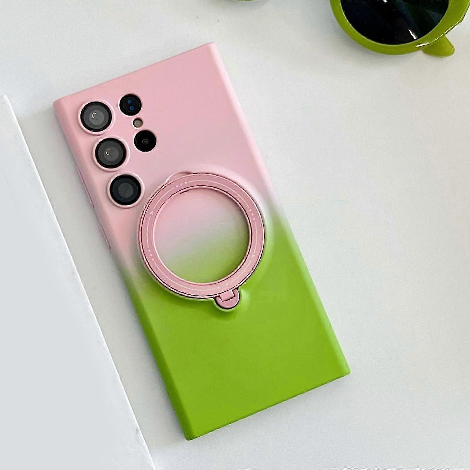 Magnetic Case for Samsung Galaxy S24, Gradient Color Built-in Camera Lens Protector Compatible with MagSafe, Soft Touch Silicone Shockproof Anti-Scrat