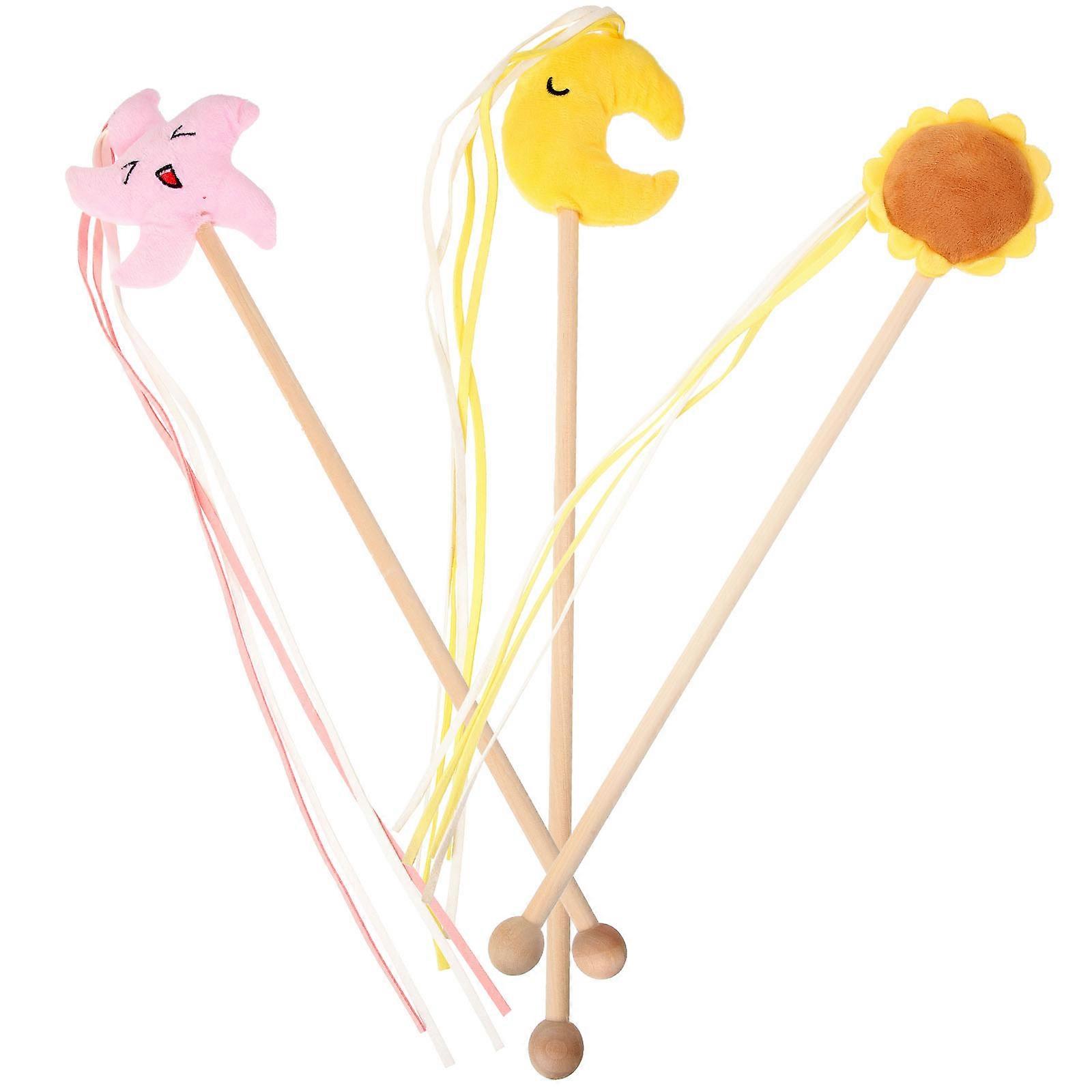 Cat Teaser Stick Interactive Pet Cats Toy for Playing 3Pcs Set