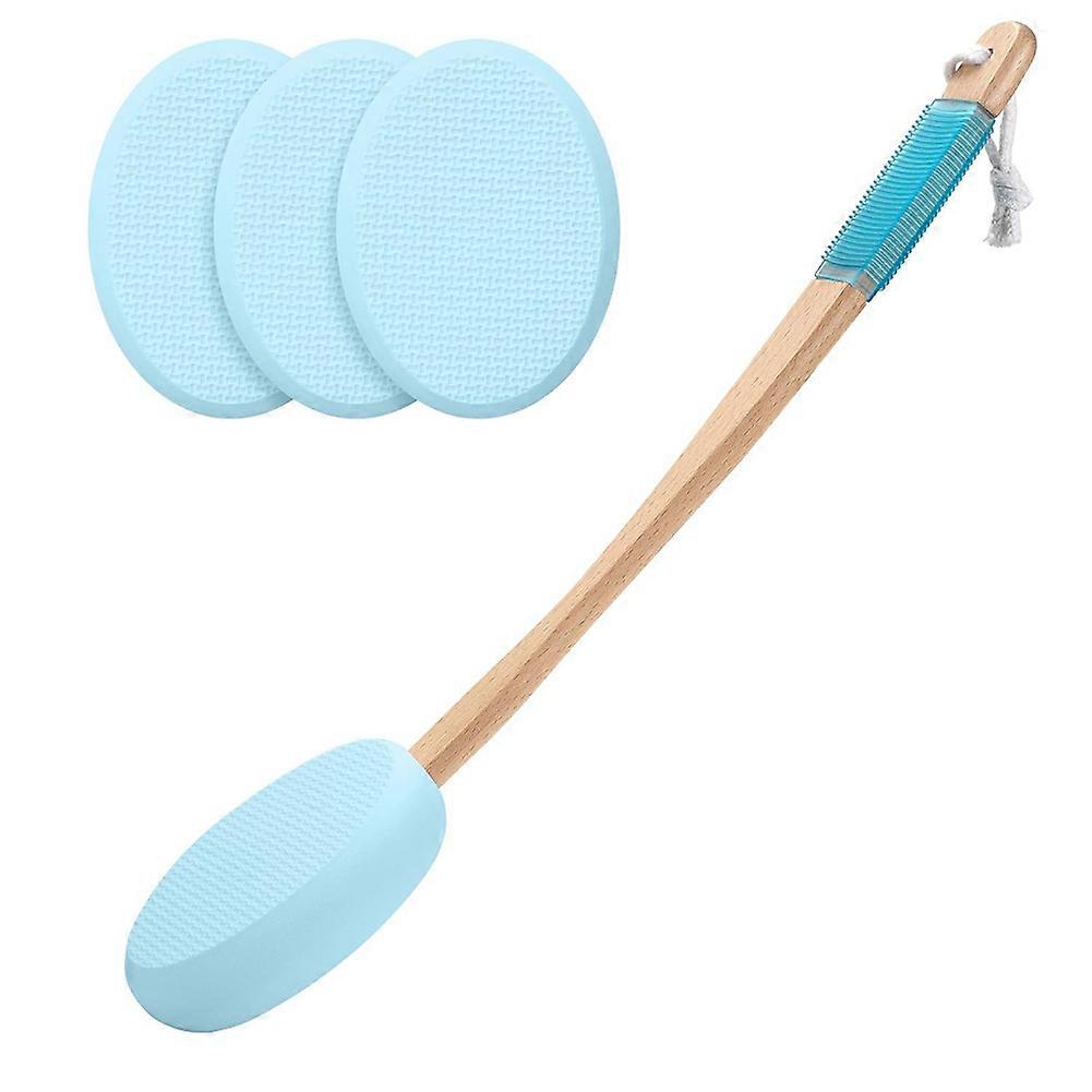 Lotion Applicator for Back, Feet, 4 Replaceable Pads with Long Handle, Back Sunscreen Applicator , Apply Cream Medicine