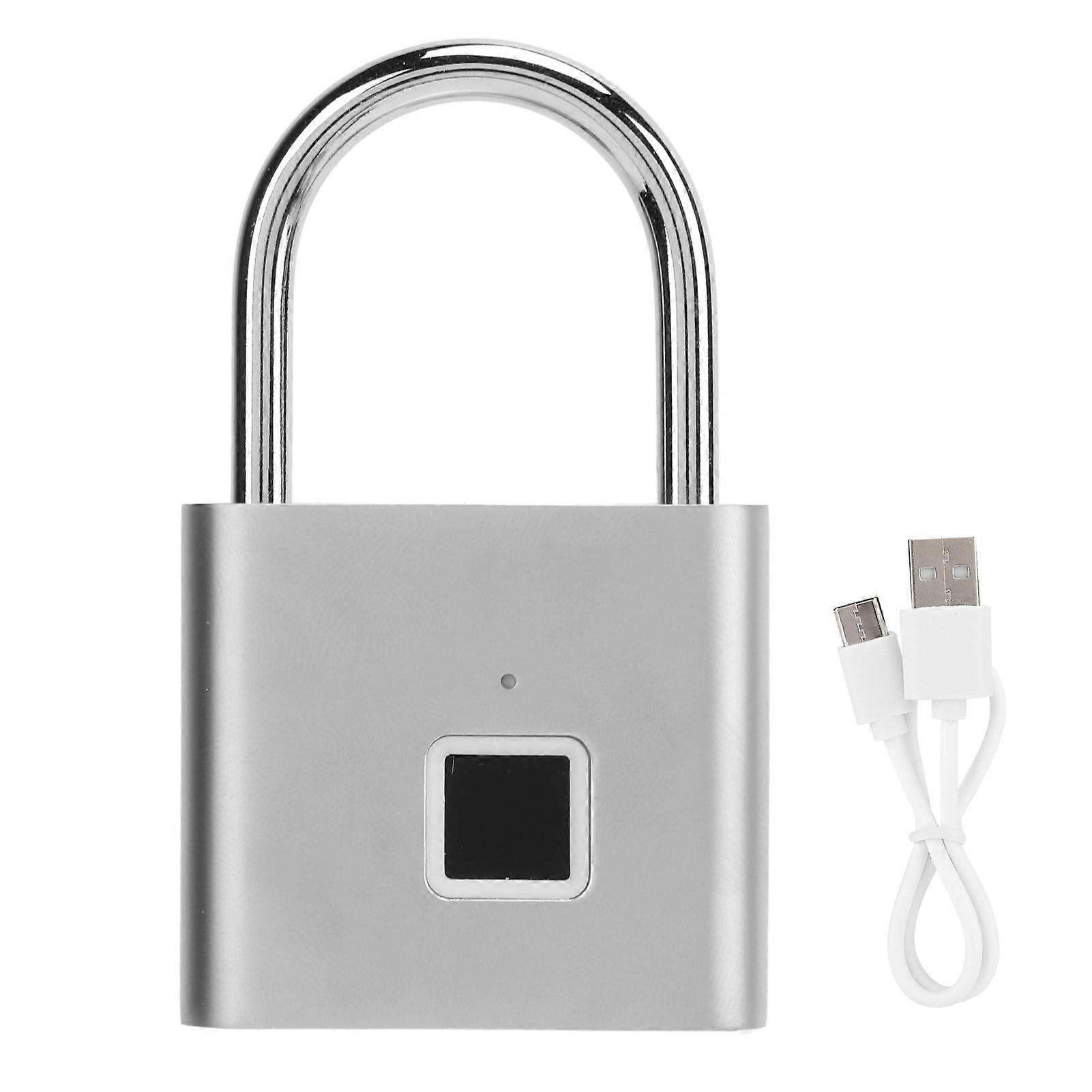 Smart Fingerprint Padlock USB Rechargeable IP56 Waterproof Anti Theft Lock for Cabinet Dormitory