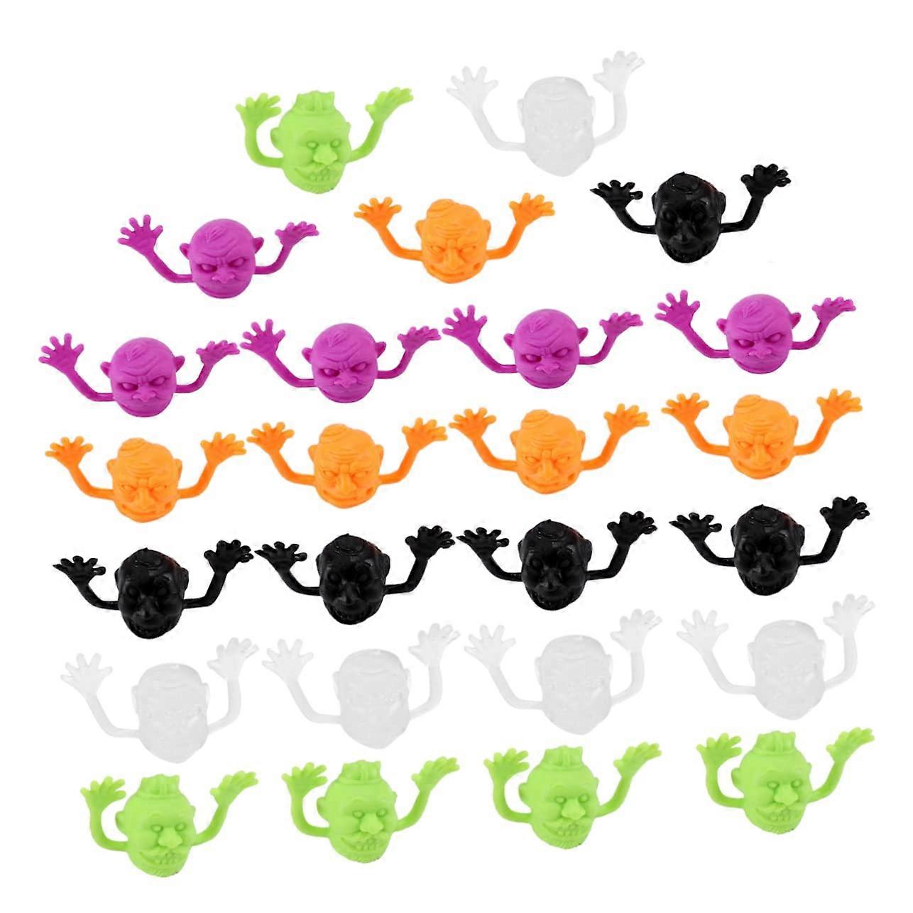 Pack of 20 Small Plastic Ghost Head Finger Puppets for Halloween Treats, Party Favors, Props, and Toys