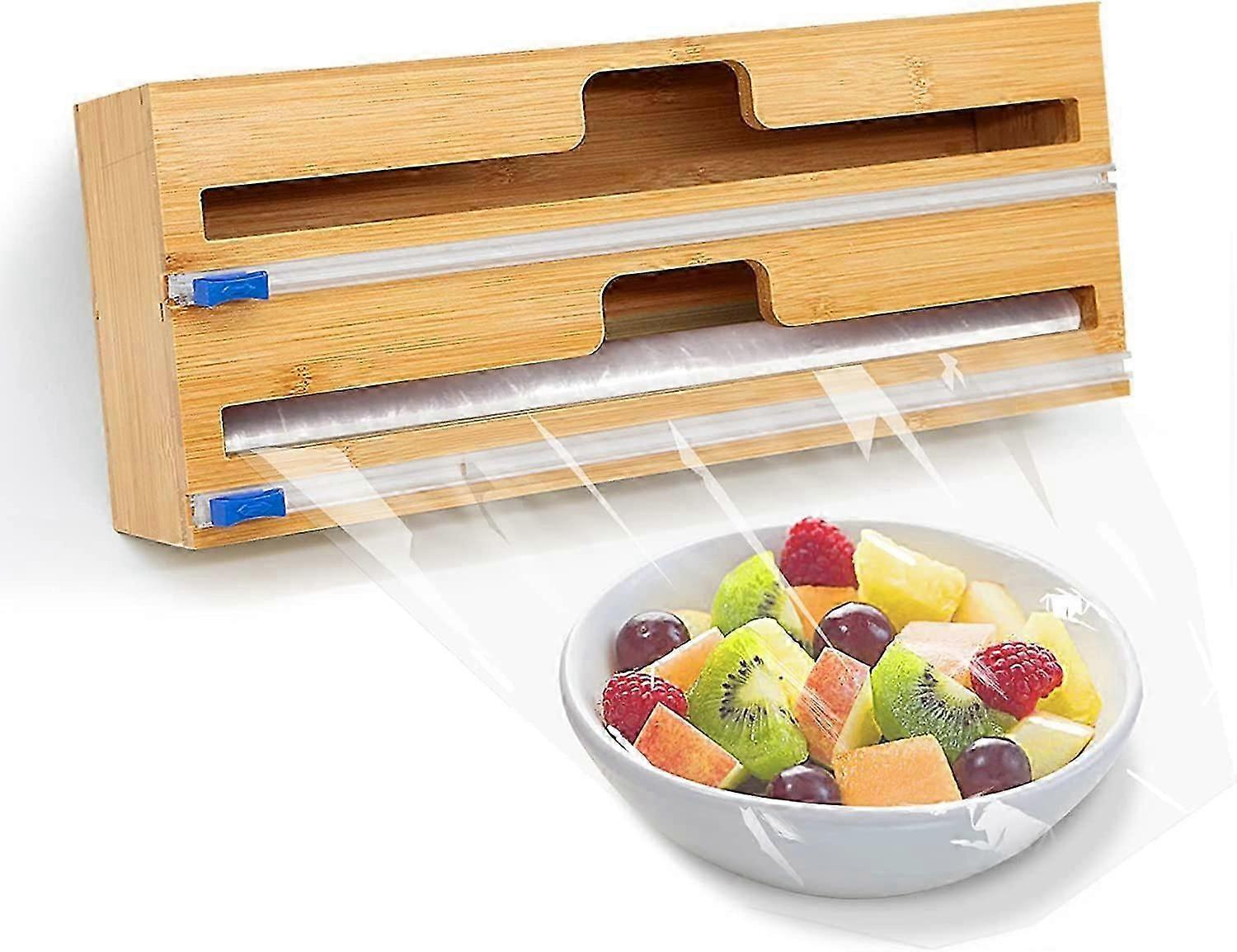 Multi-Purpose Foil and Wax Paper Dispenser with Built-in Slide Cutter