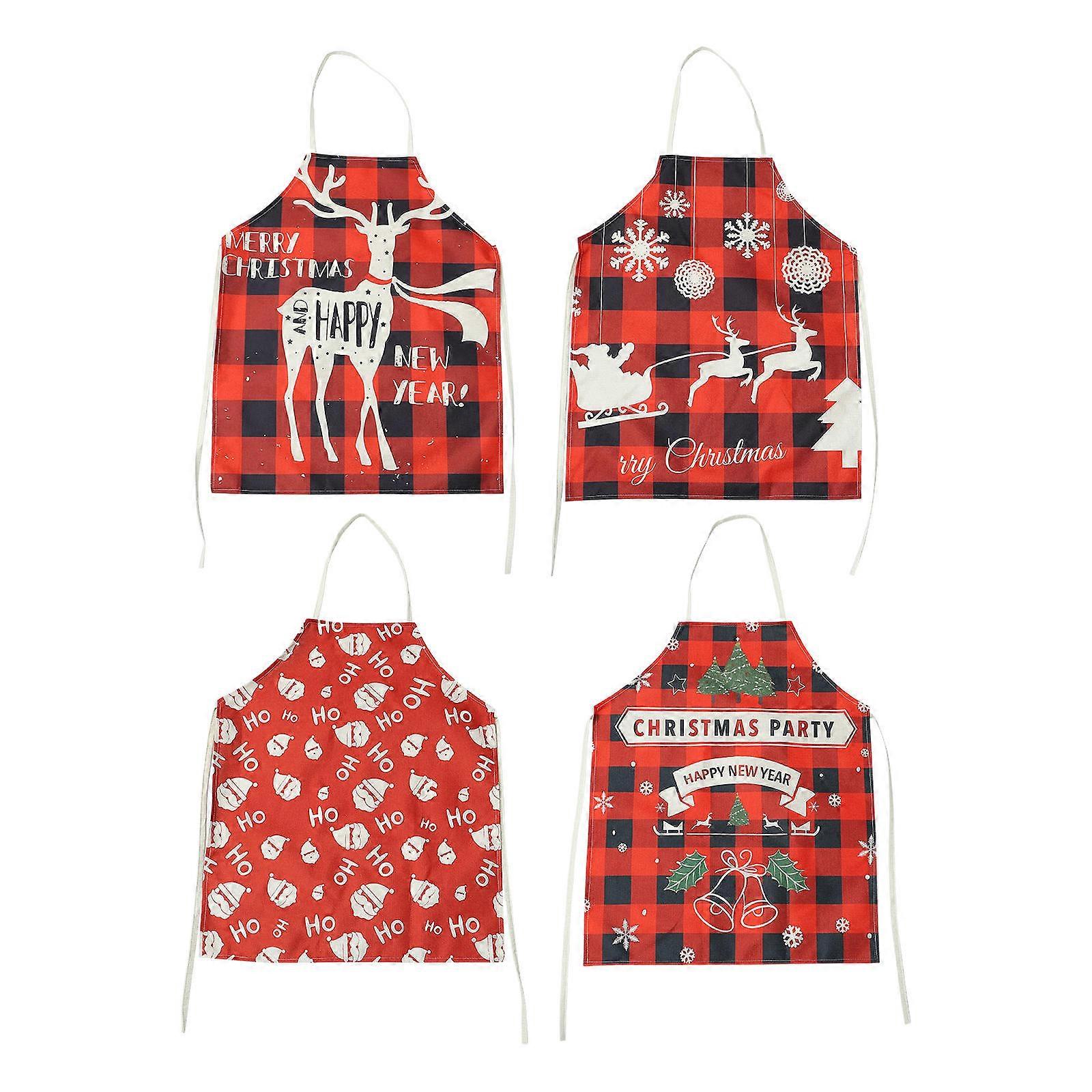 Family Aprons Lovely Christmas Aprons Polyester Material for Christmas Party Dinner