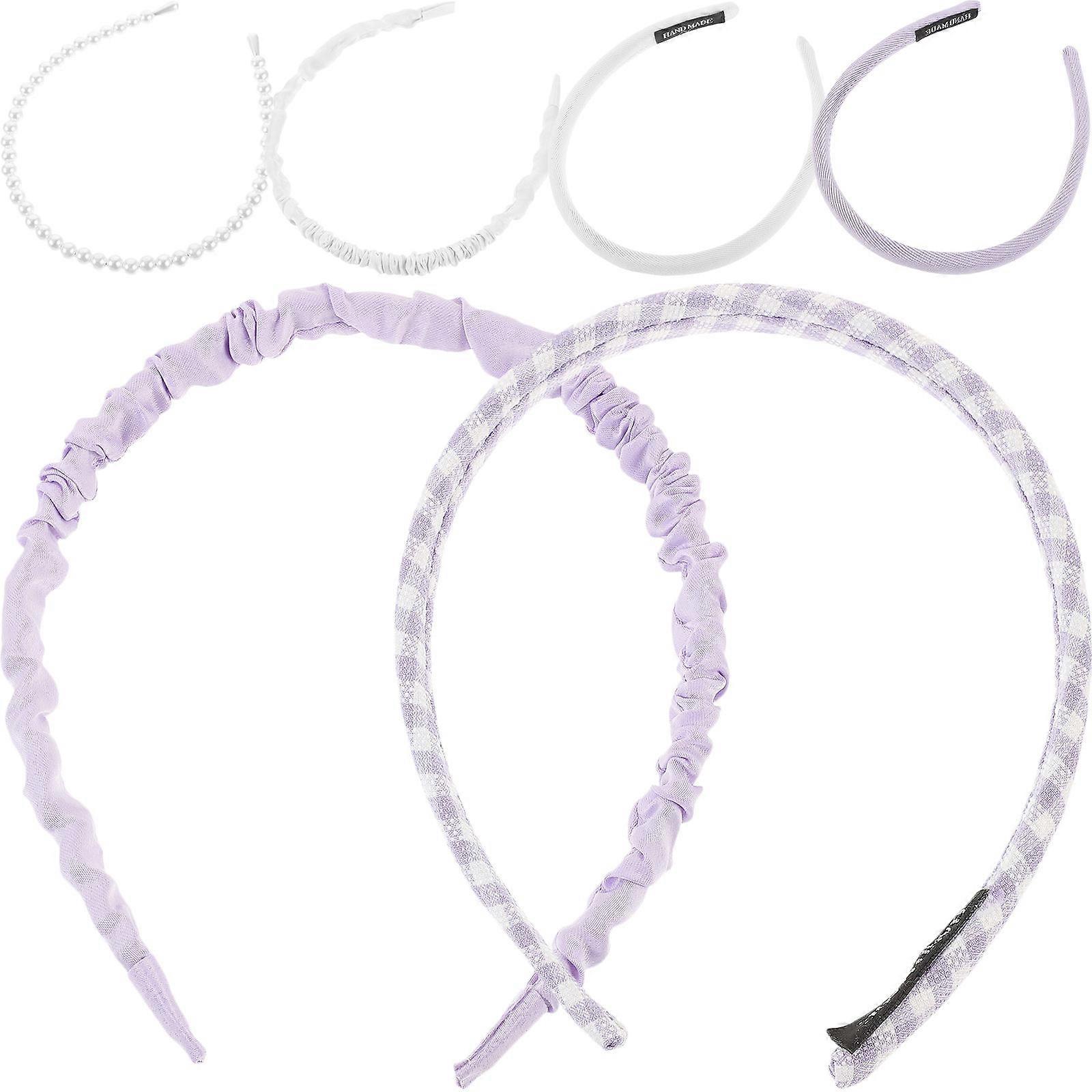 6pcs Floral & Solid Headband Set for Women – Lightweight Comfortable Hair Accessories for Daily, Exercise, and Party Use