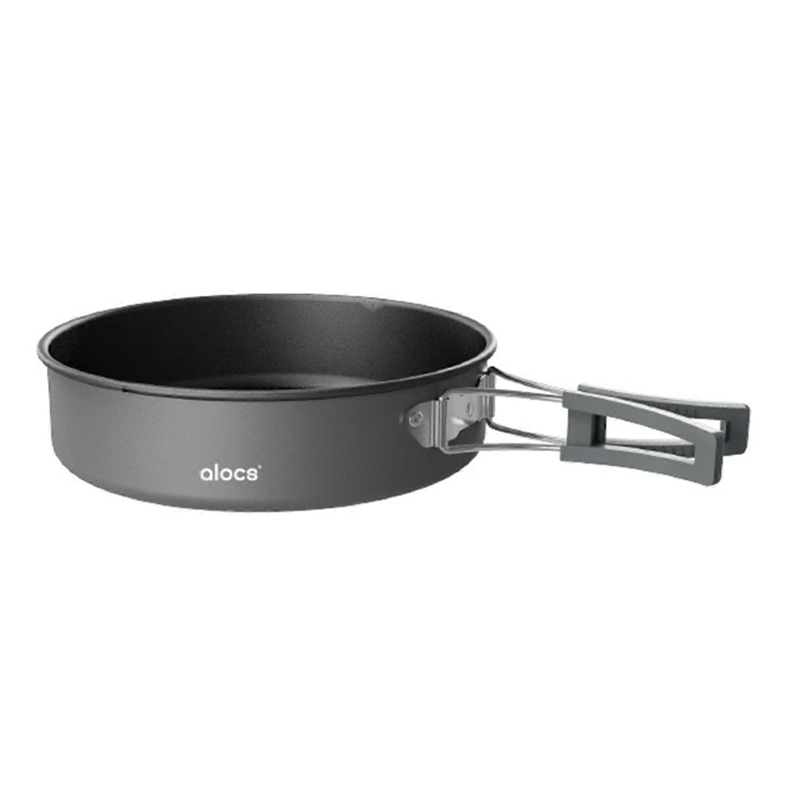 7in Camping Frying Pan Aluminum Alloy Camping Cookware with Folding Handle for Camping Picnic HikingYMHC
