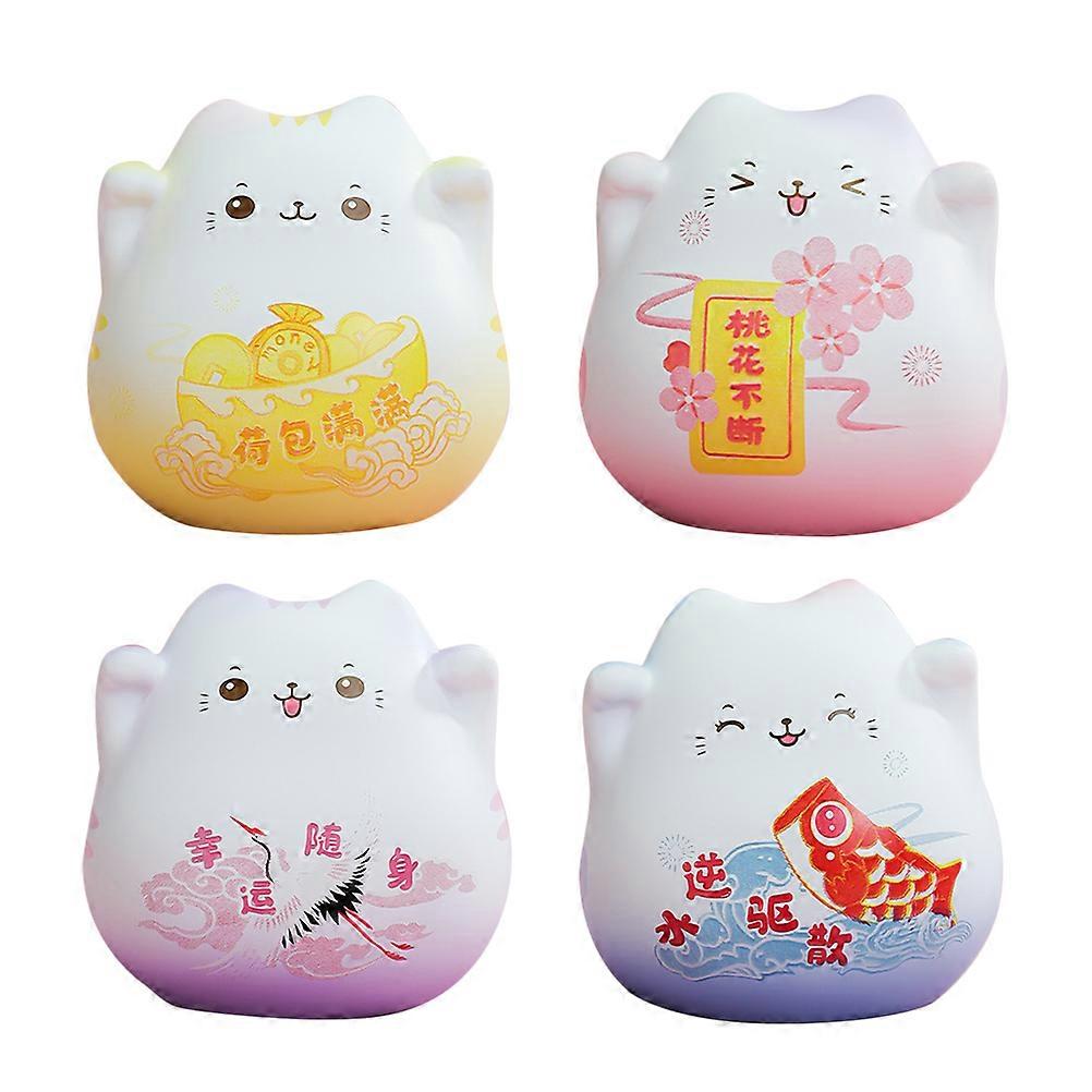 Miniature Resin Animals Fortune Cat Decorations Realistic Design Car Decoration