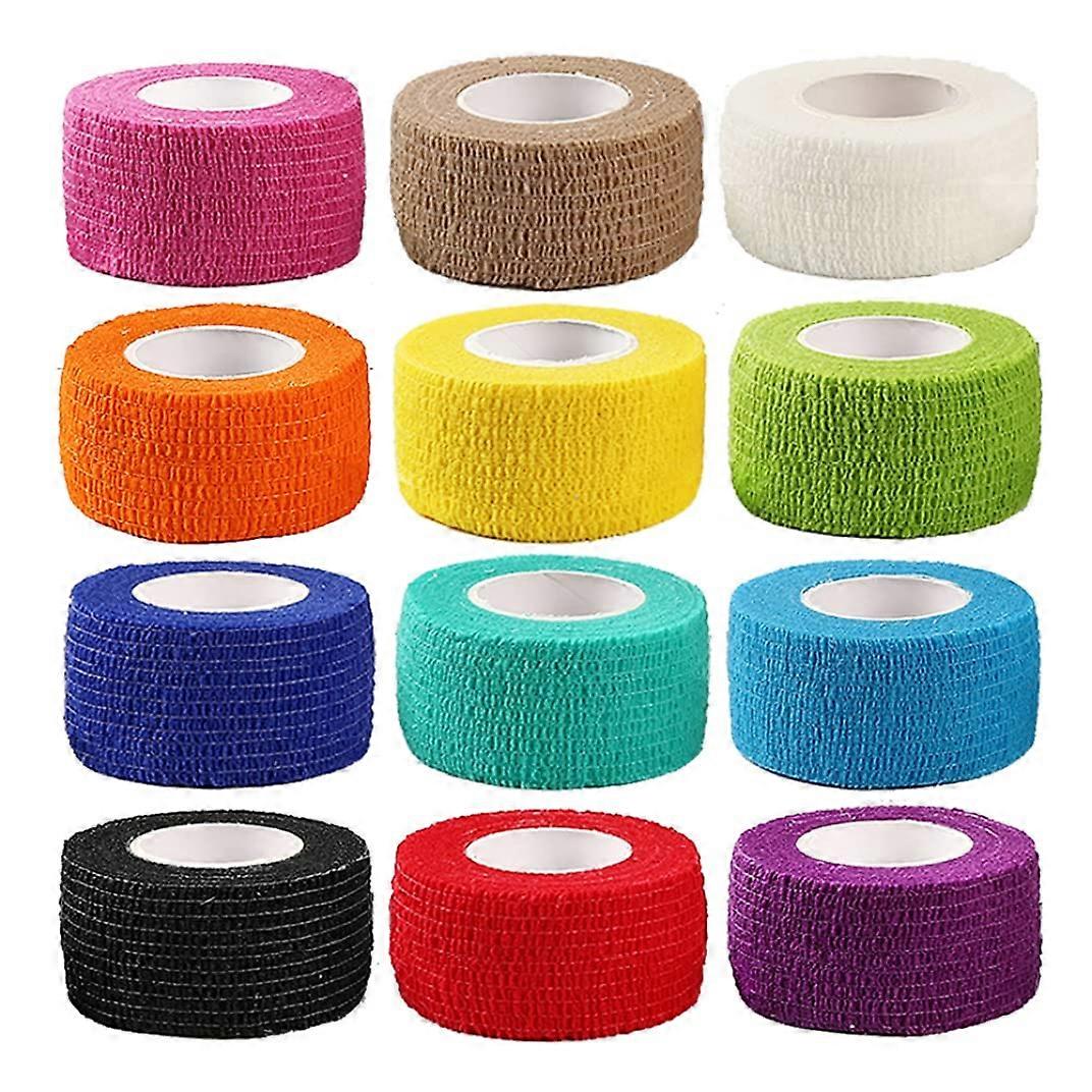 Sporty Cohesive Bandage Self-Adhesive Breathable Non-Woven Elastic Animal Tape 12 Pieces for Sports and First Aid