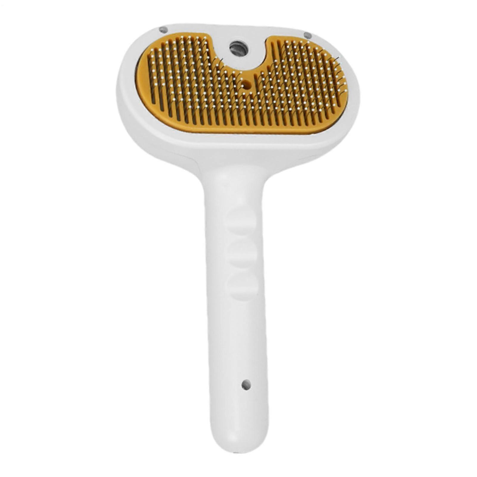 Cat Steam Brush for Pet Grooming, Portable Shedding Tool with Release Button, 7.87x4.53x3.15 inches for Long and Short-Haired Cats