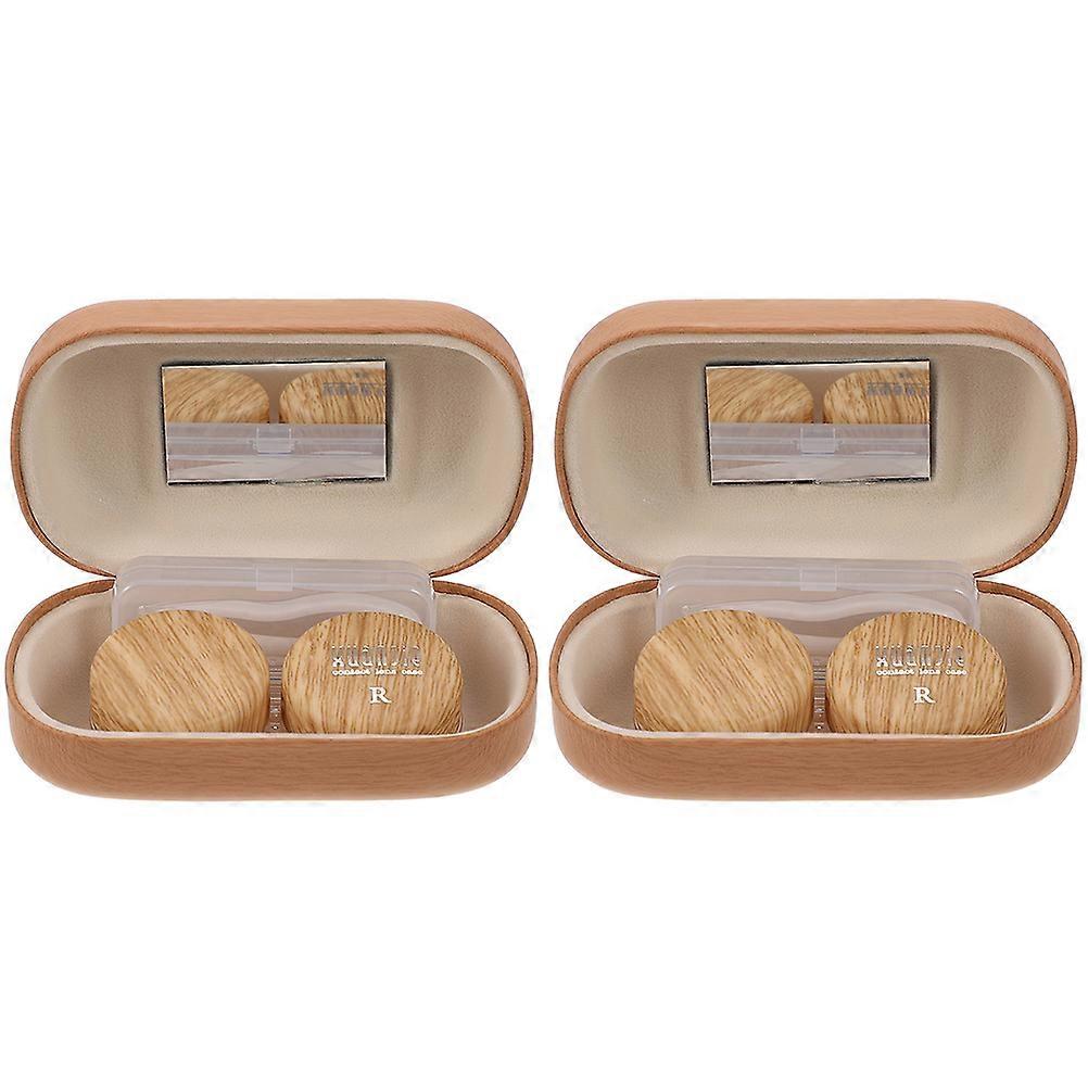 Retro Style Cosmetic Lens Organizer Case Lightweight Durable Travel Storage Easy Open Close