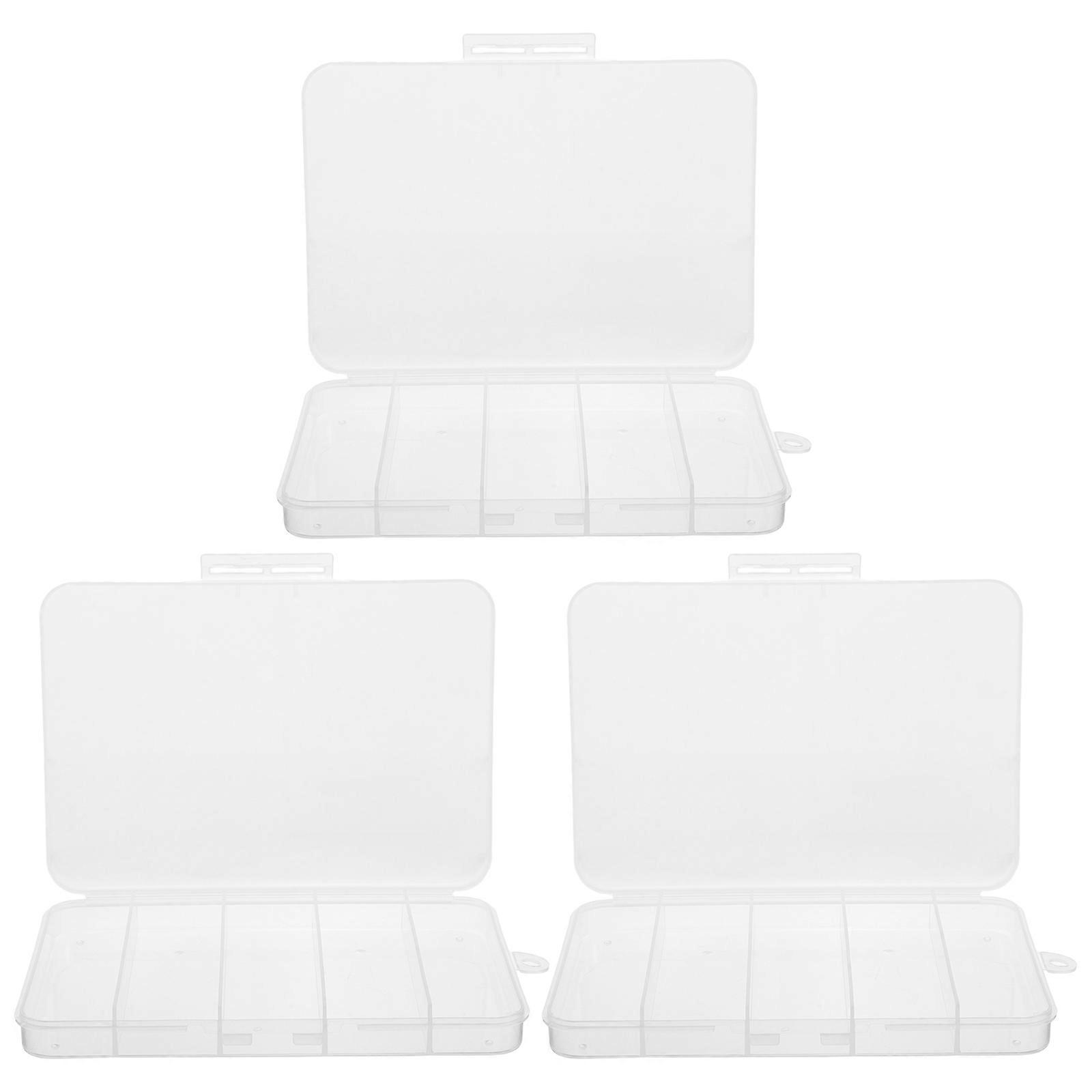 3 Pcs Clear Fishing Tackle Storage Box Versatile Plastic Organizer for Bait, Jewelry & DIY Crafts Compact, Portable Utility Case with Efficient