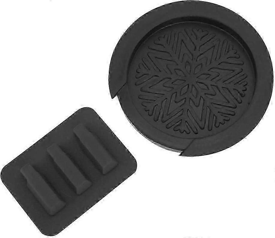 ギターミュートパッド+サウンドホールバスターカバー ギターメンテナンスツールキット 楽器アクセサリー(ブラック)