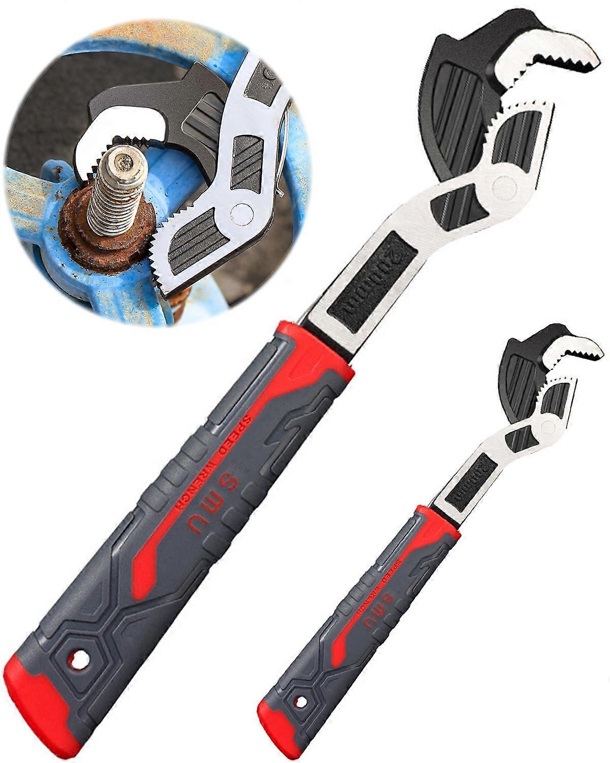 Adjustable SelfLocking Multifunction Pipe Wrench, Industrial Grade 8' 10' (2Pack)
