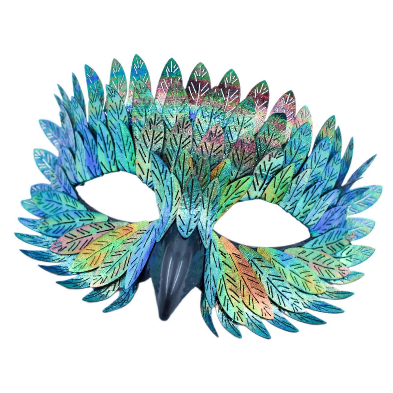 Halloween Mask Role Playing Mask Bird Beak Feather Mask Eagle Half Face Mask Carnivals Mask Masquerade Mask Party Mask gradient color