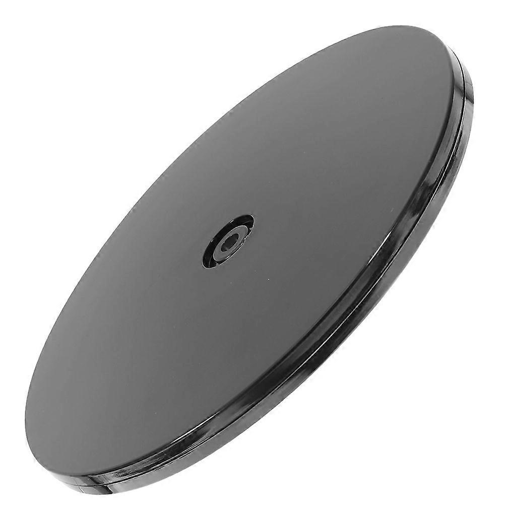 Black Plastic Cake Display turntable with Large Base for Kitchen Storage Use 360 Rotating Smoothly