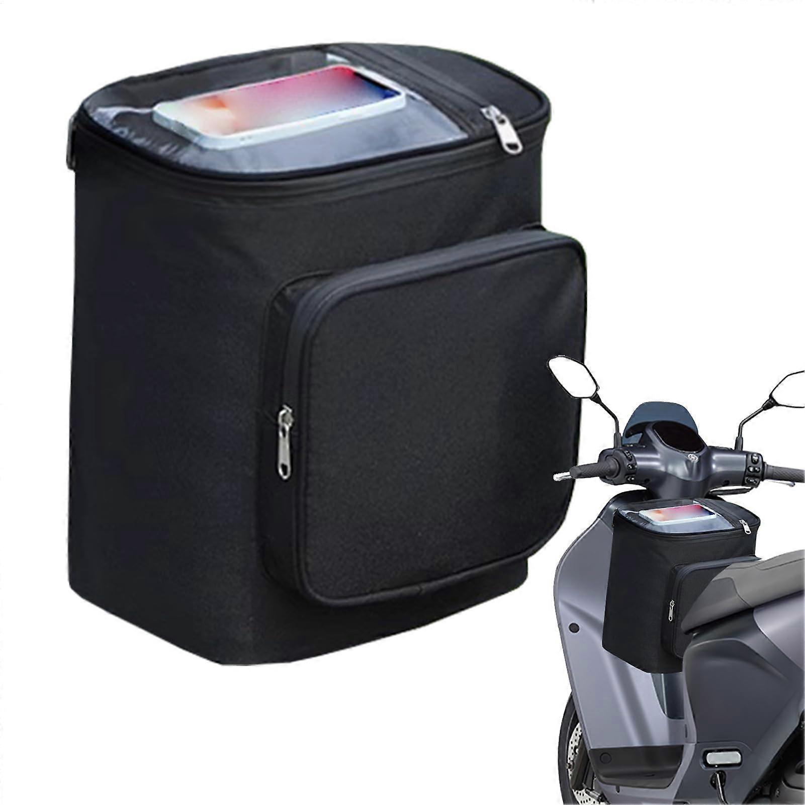 Cycle Front Container Waterproof Handcrafted Bag, Compact Durable Organizer for Bikes in Black