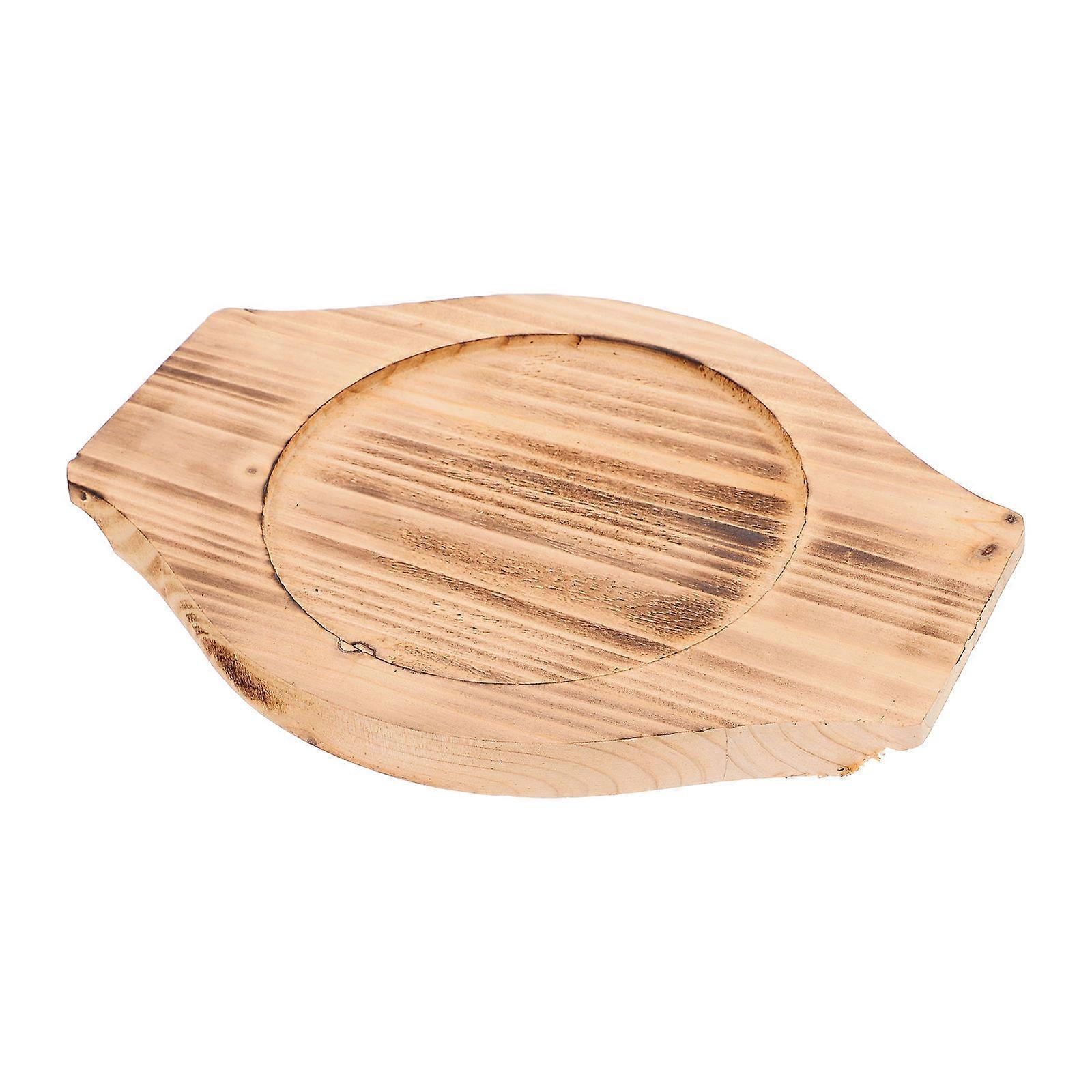 Light Brown Wooden Casserole Mat with Handles for Home Use, Sturdy and WearResistant Pot Holder, Size 12.6cm