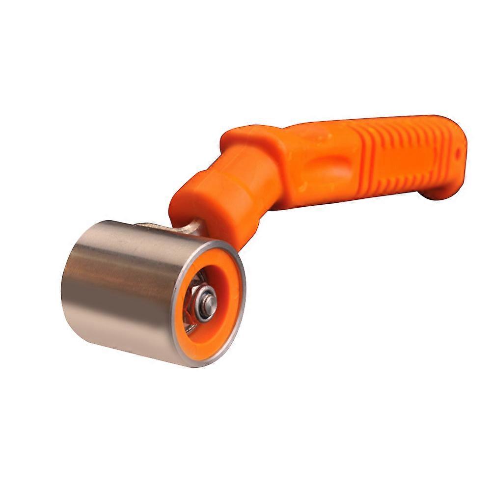 Stainless Steel Wall Sticker Roller Flat Pressure Roller DIY Tool (Silver+Orange)