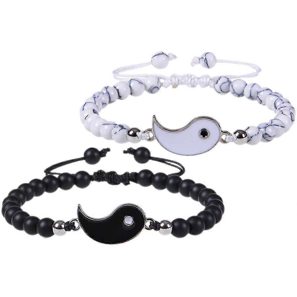 Jewelry Couples Bracelets Matching For Lovers Friends Family Members 20x0.6Cm Unique Design Good Touching Feeling 1 Pair