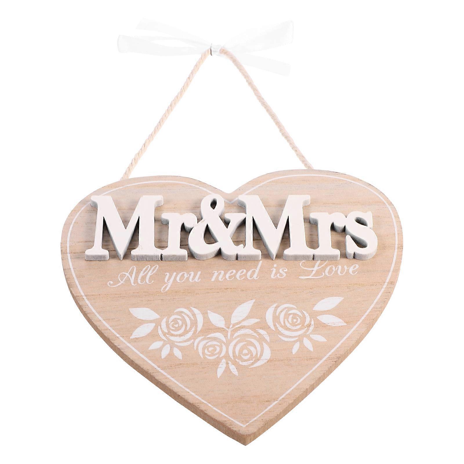 Craft Sign Home Decoration Accessory Wood Heart Shaped Rustic Chic Living Room 15x14x0.5cm 1Pcs