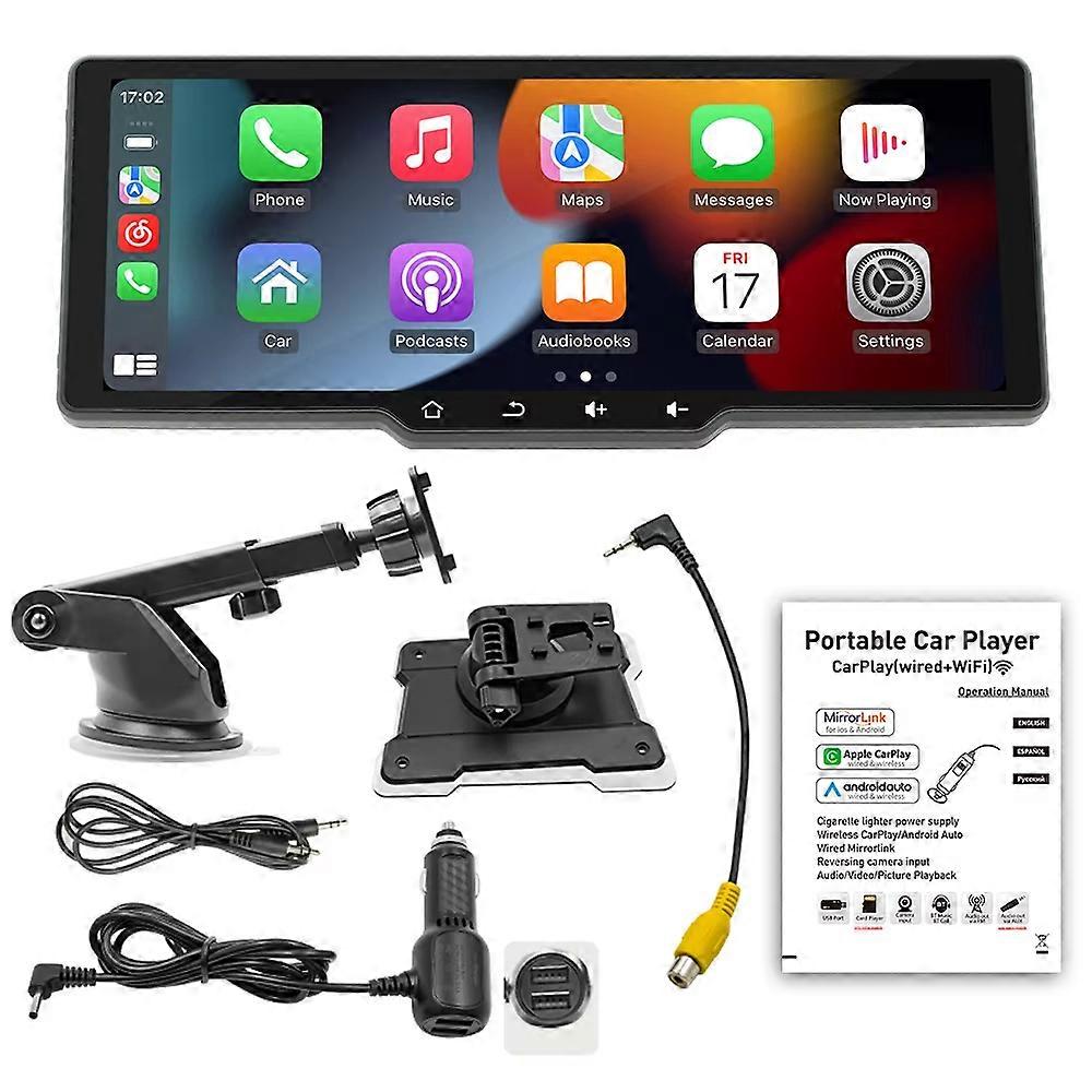 B5314 Schermo HD da 10,26 pollici Wireless CarPlay Lettore MP5 per auto compatibile con Bluetooth Trasmettitore FM Supporto TF Card