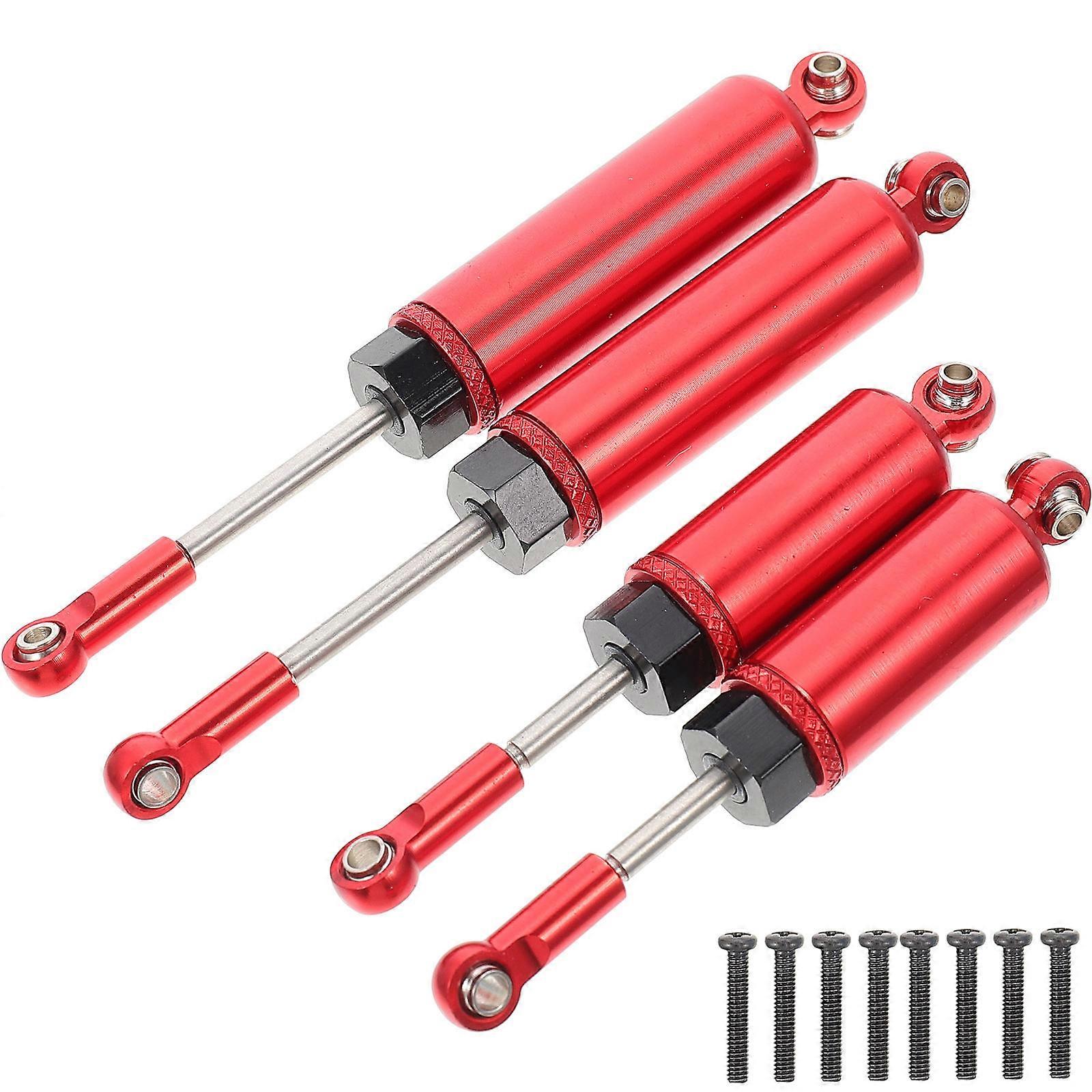 RC Car Shocks Absorber Made of Aluminum Alloy for Model Cars Red Color Easy to Install 4 Pieces
