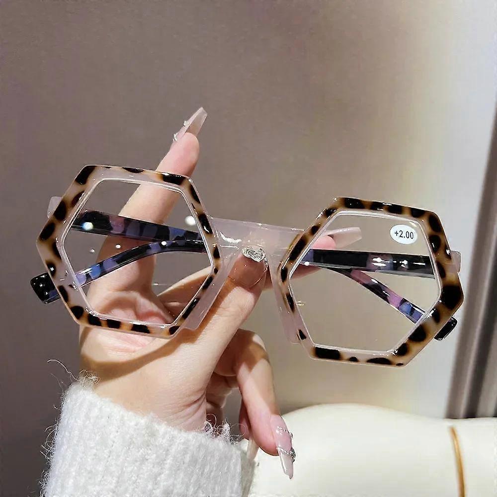 New Men Women Spotted Frame Reading Glasses Big Frame Far Sight Eyewear Blue Light Blocking Presbyopia Eyeglasses 0 To +4.0