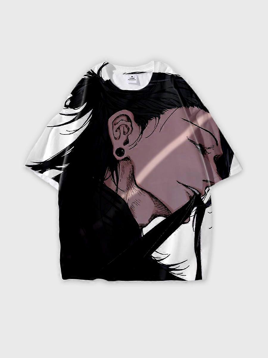 T-shirt round neck Character Pattern loose short sleeve P1646